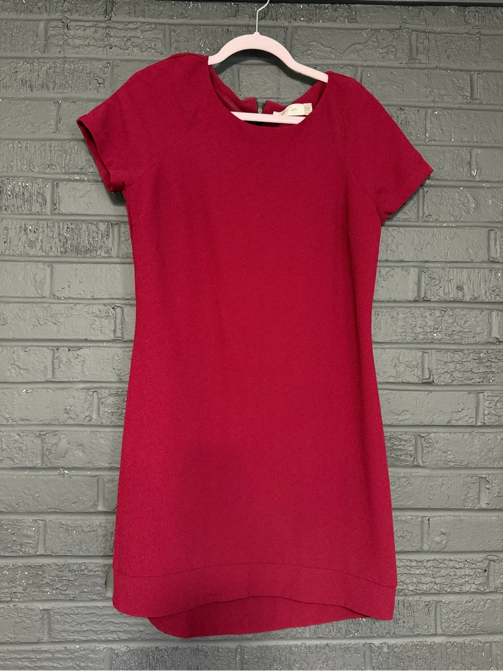 RD Style Short Sleeve Shift Dress - Berry